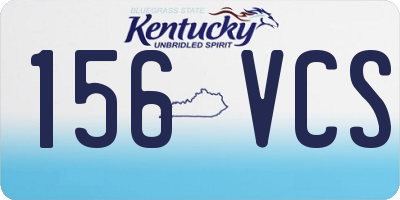 KY license plate 156VCS
