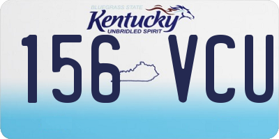 KY license plate 156VCU
