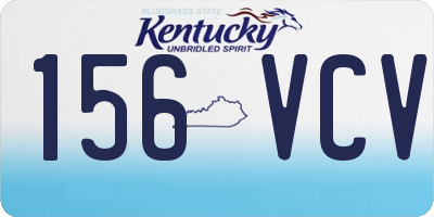 KY license plate 156VCV