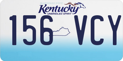 KY license plate 156VCY