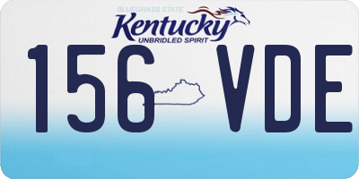 KY license plate 156VDE