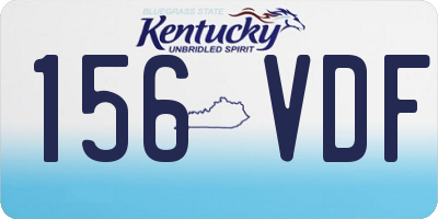 KY license plate 156VDF
