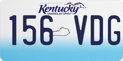 KY license plate 156VDG