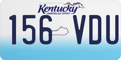 KY license plate 156VDU