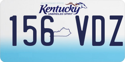 KY license plate 156VDZ
