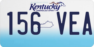 KY license plate 156VEA
