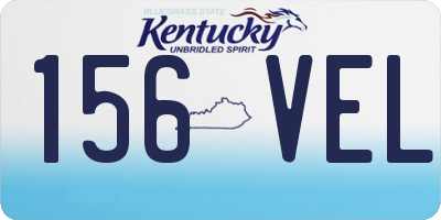 KY license plate 156VEL