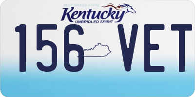 KY license plate 156VET