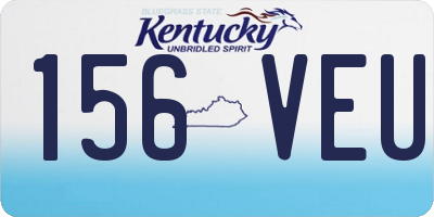 KY license plate 156VEU