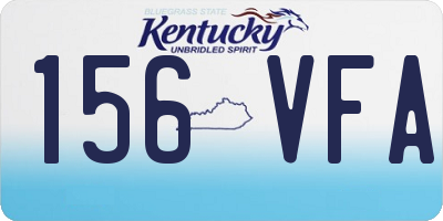 KY license plate 156VFA
