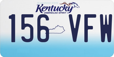KY license plate 156VFW
