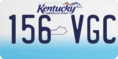 KY license plate 156VGC