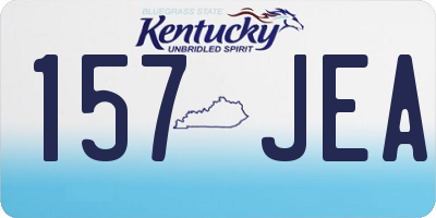 KY license plate 157JEA