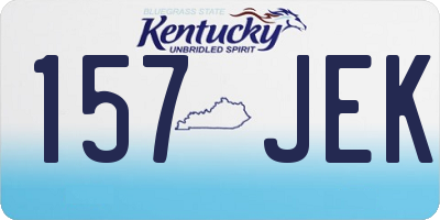 KY license plate 157JEK