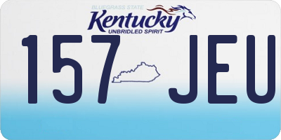 KY license plate 157JEU