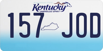 KY license plate 157JOD