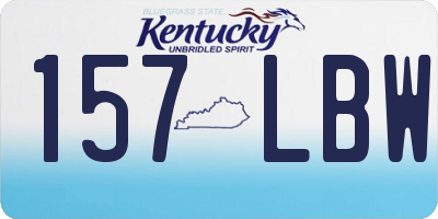 KY license plate 157LBW
