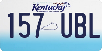 KY license plate 157UBL