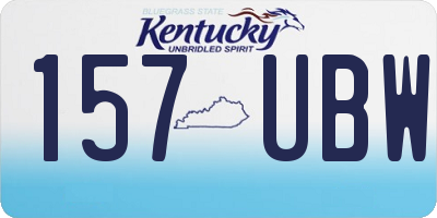 KY license plate 157UBW