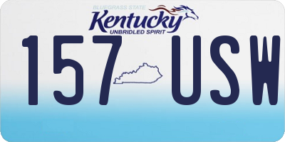 KY license plate 157USW