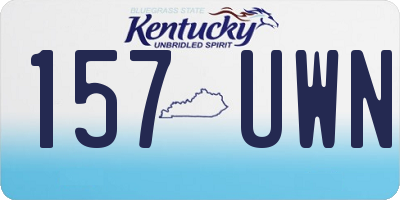 KY license plate 157UWN