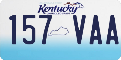 KY license plate 157VAA
