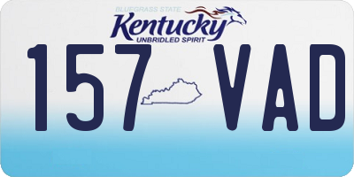 KY license plate 157VAD