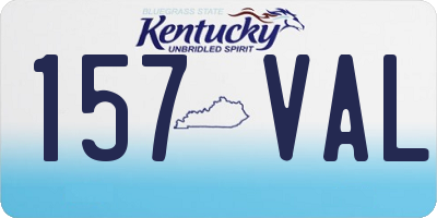 KY license plate 157VAL