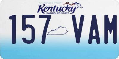 KY license plate 157VAM