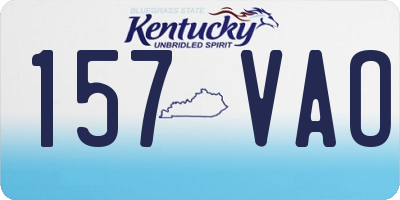 KY license plate 157VAO