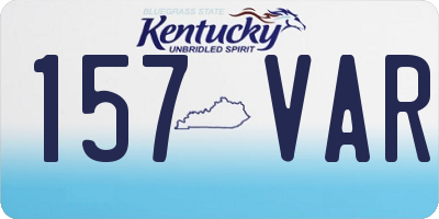 KY license plate 157VAR