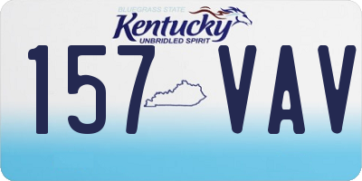 KY license plate 157VAV