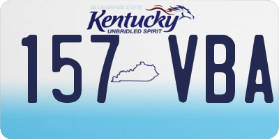 KY license plate 157VBA