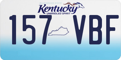 KY license plate 157VBF