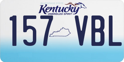 KY license plate 157VBL