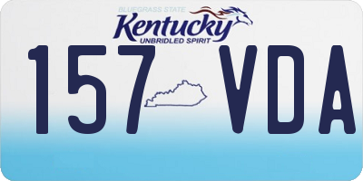 KY license plate 157VDA