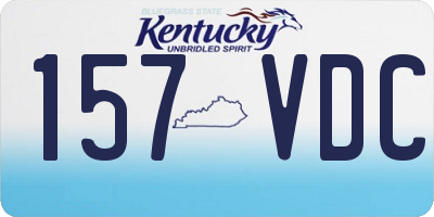KY license plate 157VDC