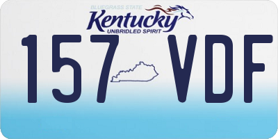 KY license plate 157VDF