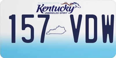 KY license plate 157VDW