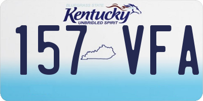 KY license plate 157VFA