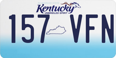 KY license plate 157VFN