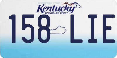 KY license plate 158LIE