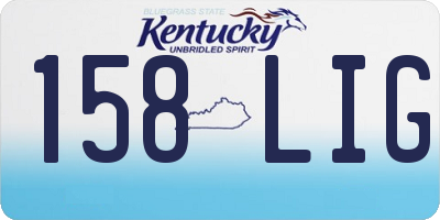 KY license plate 158LIG