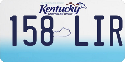 KY license plate 158LIR