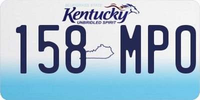 KY license plate 158MPO