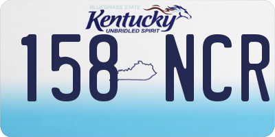 KY license plate 158NCR