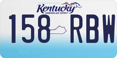 KY license plate 158RBW