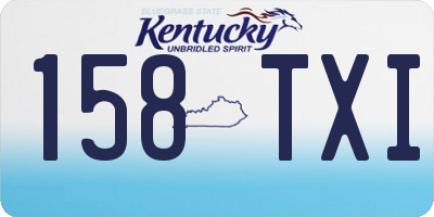 KY license plate 158TXI