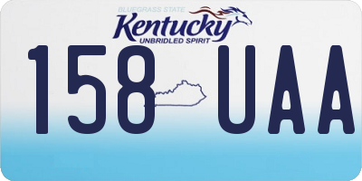 KY license plate 158UAA