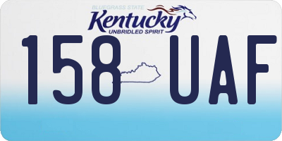 KY license plate 158UAF